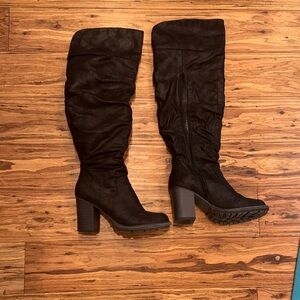 G by Guess Black Over the Knee Boots